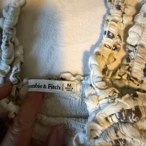 Abercrombie & Fitch White Ruffled Top
